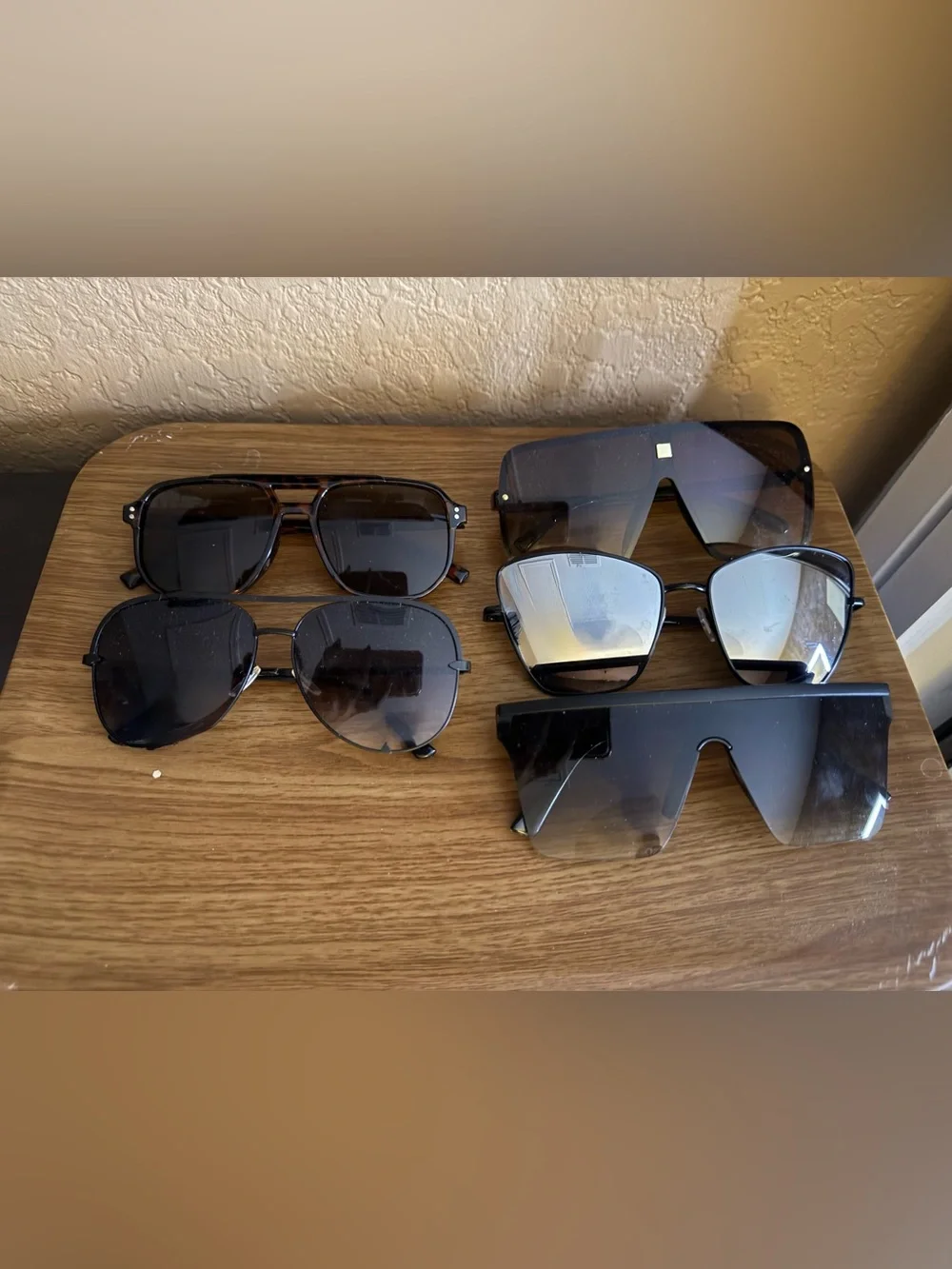 Assorted Sunglasses Lot - Black, Tortoiseshell, Silver Mirrors